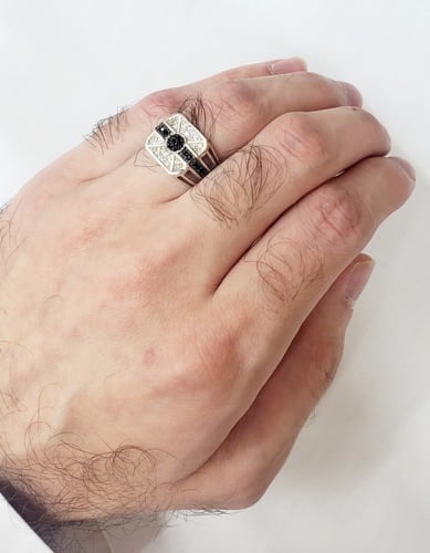 خاتم فضة عيار 925 ايطالي مطلي روديوم فضة 100% ذات...