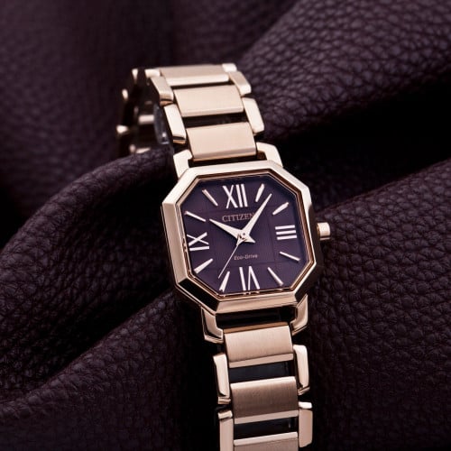 ساعة سيتيزن ايكو درايف بني مينا برونزية ستانلس ستي...