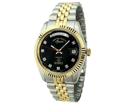 ساعة ويست اند واتش كو 25 مينا سوداء ثنائية اللون (...