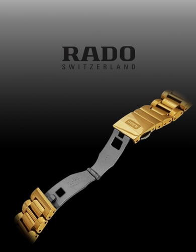Rado Diastar Men's Gold Dial Metal Band Watch - R1...
