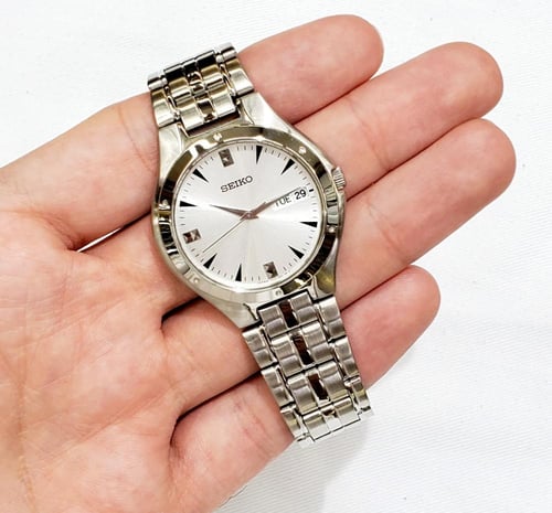 ساعة سيكو اليابانية انالوج كوارتز الرقيقة (Edg) تا...