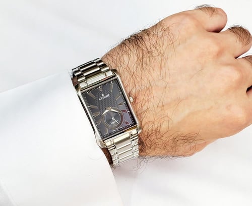 ساعة اكوريت السويسرية انالوج كوارتز ضد الخدش (SWIS...