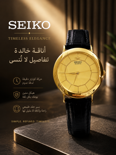 ساعة سيكو تانك اليابانية انالوج كوارتز كلاسيكية مم...