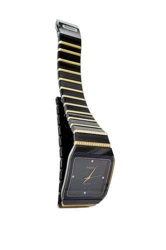 Rado Ceramic Sintra Anatom Quartz Watch, Gold Plat...