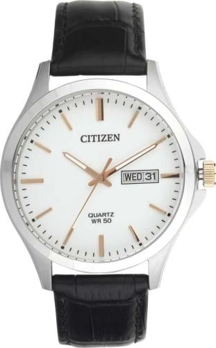 ساعة سيتزن جلد اليابانية بتاريخين انالوج كوارتز لل...