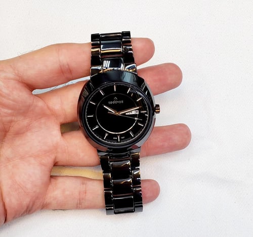 ساعة ايسنس دايستار انالوج كوارتز سيراميك أسود ضد ا...