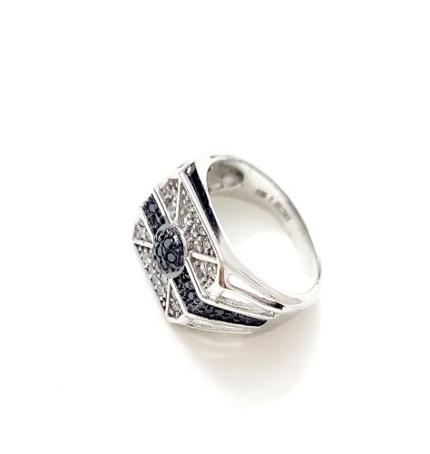 خاتم فضة عيار 925 ايطالي مطلي روديوم فضة 100% ذات...