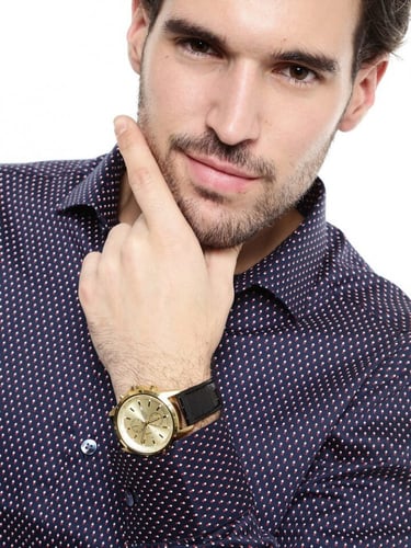 ساعة سيتيزن الرياضية اليابانية كرونو غراف جلد بلون...