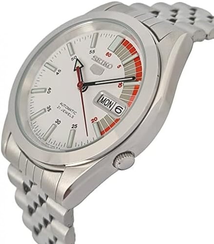 ساعة اوتوماتيكية من سيكو بـ 21 جوهرة ومينا ابيض بت...