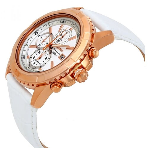 SEIKO Chronograph White Dial Men's Watch SNAE12