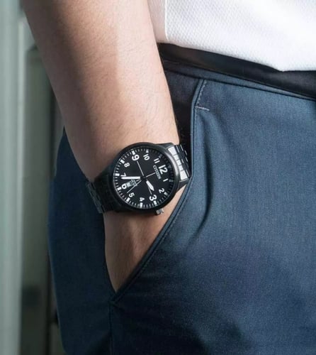 ساعة بتاريخ سيتزن اليابانية ستانلس ستيل انالوج كوا...