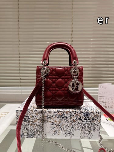 شنطة ليدي ديور لون الهاردوير فضي 17cm Lady Dior (م...