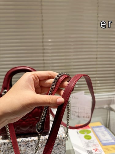 شنطة ليدي ديور لون الهاردوير فضي 17cm Lady Dior (م...