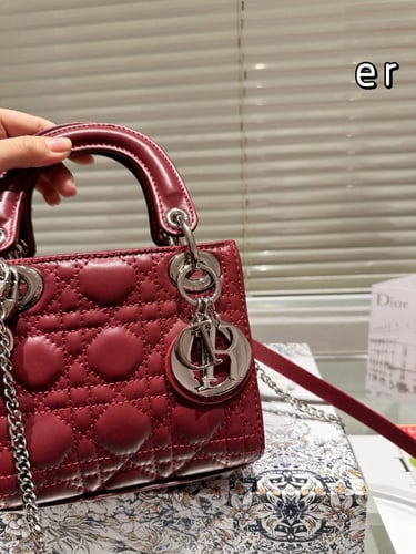 شنطة ليدي ديور لون الهاردوير فضي 17cm Lady Dior (م...