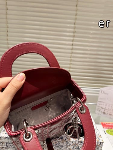 شنطة ليدي ديور لون الهاردوير فضي 17cm Lady Dior (م...
