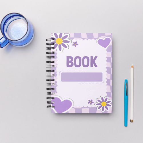 دفتر عربي بغلاف الكتاب - مع كتابة اسم او عباره