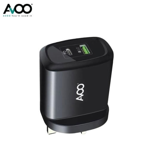 أفو راس شاحن مدخلين 20 واط PD+USB