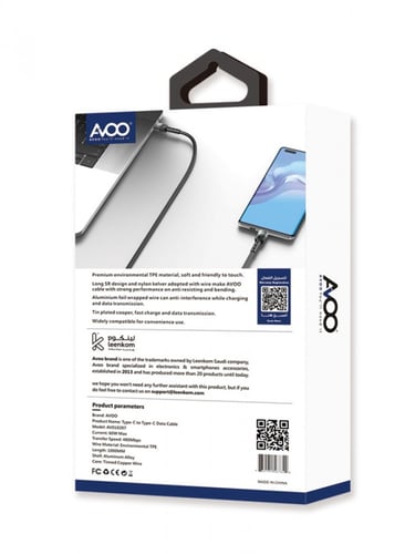 كيبل شحن مظفر ضد القطع 60 واط للشحن السريع يدعم اج...