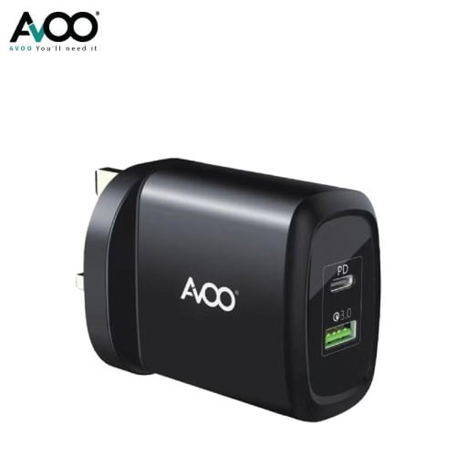 أفو راس شاحن مدخلين 20 واط PD+USB