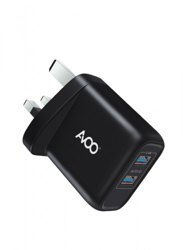شاحن جداري بمنفذين USB وميزة التعرف التلقائي