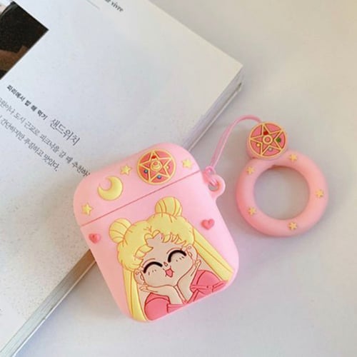 كفر حماية ايربودز باللون الوردي سايلر مون