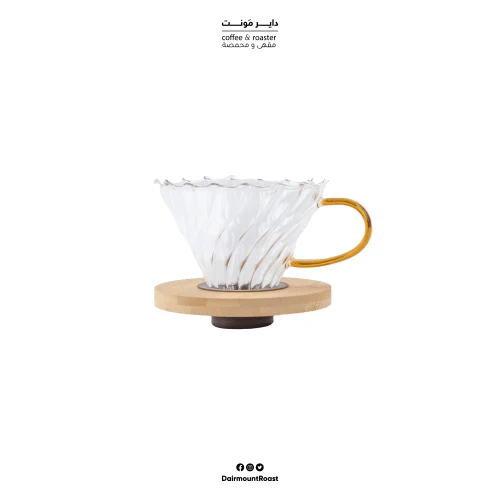Bev60 Glass Coffee Dripper with Wooden base