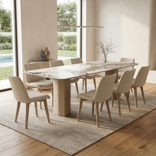 طاولة طعام رخام 8 كراسي