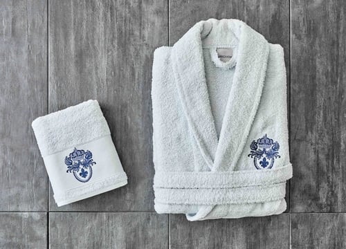 طقم روب أستحمام ومنشفة مفرد Edward لون أزرق