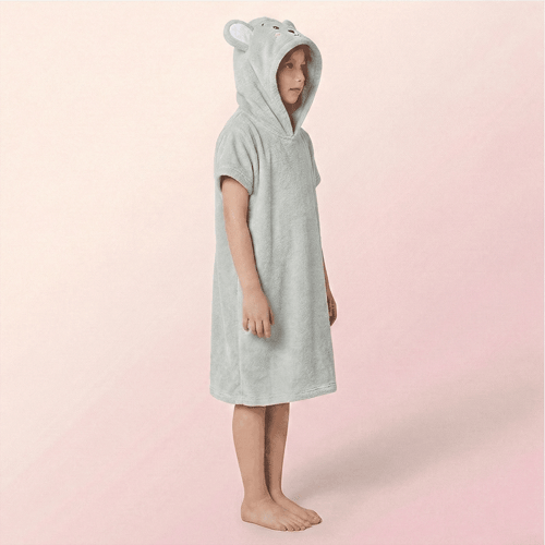 روب استحمام للأطفال بشكل أرنب بلون سماوي