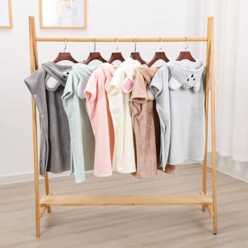 روب استحمام للأطفال بشكل أرنب لون وردي