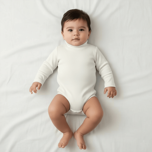 بربتوز حديثي الولادة - لون ابيض - رقبة مرتفعة