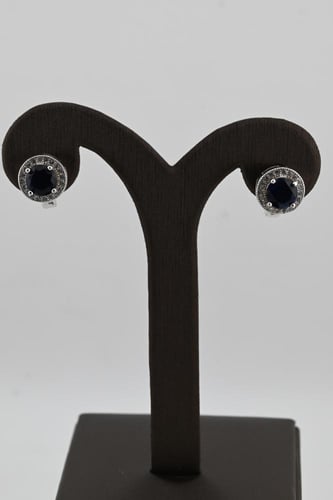 نصف طقم فضة عيار 925- تصميم الماس ابيض وزفير