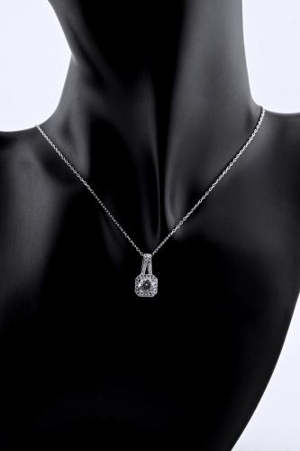 Silver pendant 925 karat - white diamond design
