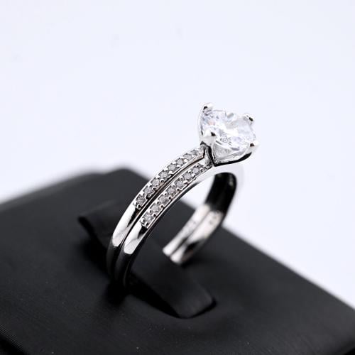 خاتم تونز فضه عيار 925 - تصميم الماس ابيض