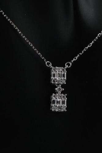 تعليقه فضه عيار 925 - تصميم الماس ابيض