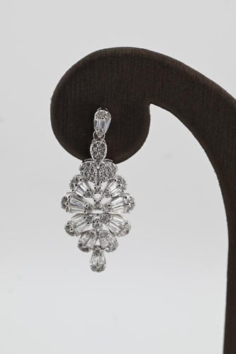 طقم فضه صافي عيار 925 - تصميم الماس ابيض