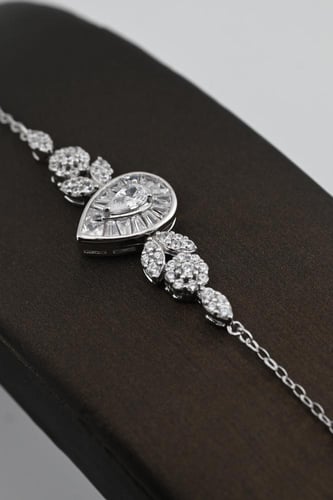 طقم فضه صافي عيار 925 - تصميم الماس ابيض