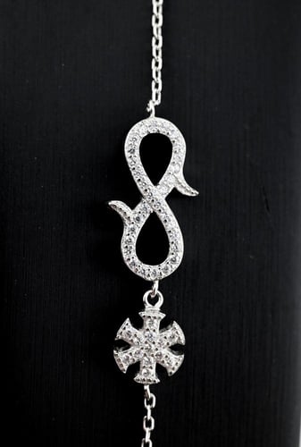 أسواره فضه عيار 925 - تصميم الماس ابيض