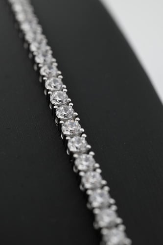 اسواره تنس فضه عيار 925 - تصميم الماس ابيض