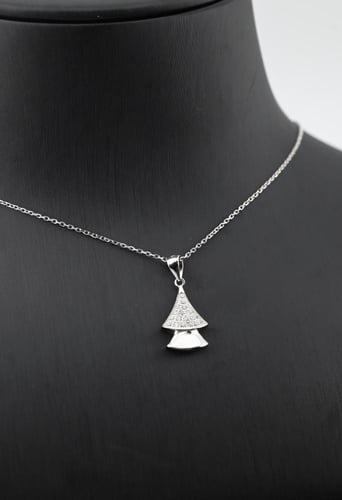 نصف طقم عيار 925- تصميم الماس ابيض