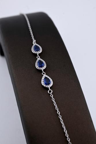 Silver bracelet 925 karat - design of white diamond and zircon