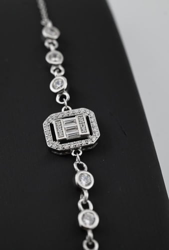 أسواره فضة عيار 925- تصميم الماس ابيض