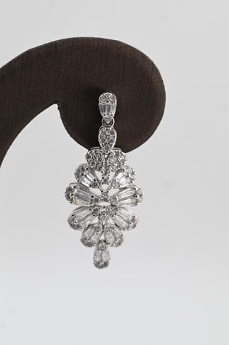 طقم فضه صافي عيار 925 - تصميم الماس ابيض