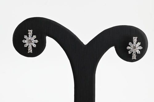 نصف طقم فضة عيار 925- تصميم الماس ابيض