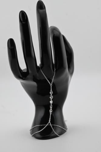 كف اليد فضه عيار 925 - تصميم الماس ابيض