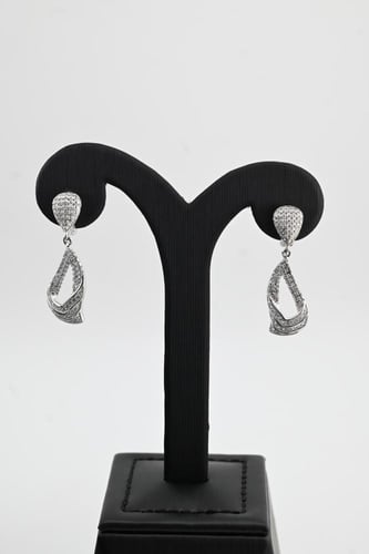 نصف طقم فضة عيار 925- تصميم الماس ابيض