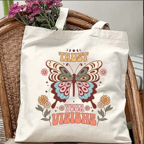 شنطة قماشية butterfly