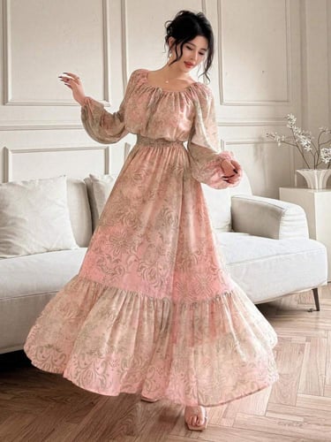 DAZY فستان طويل أنثوي بأكمام طويلة