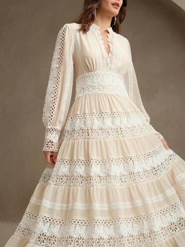 Anewsta فستان ماكسي حريري