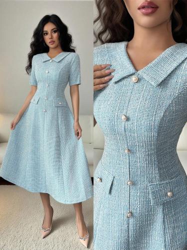 Elenzga elegant medium-length dress made of fabric...